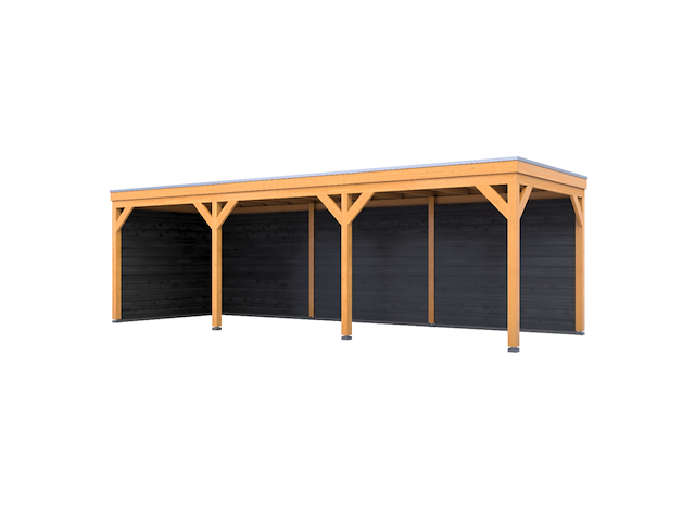 Douglas overkapping 302x1164cm + wanden zwart verando, origin - afbeelding 1 van  6