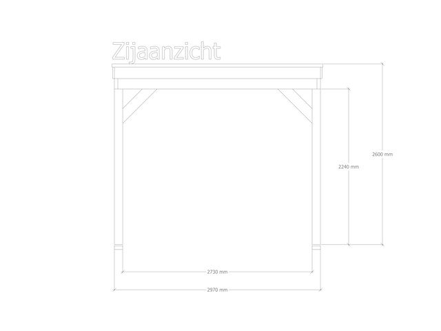 Douglas overkapping 302x1164cm + wanden zwart verando, origin - afbeelding 4 van  6
