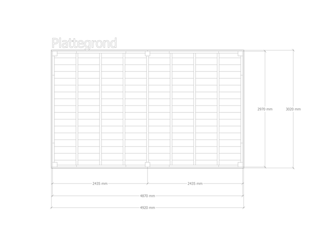 Douglas overkapping 302x492cm + wand blank verando, origin - afbeelding 2 van  6