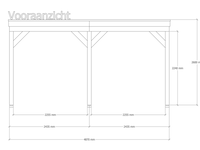 Douglas overkapping 302x492cm + wand blank verando, origin - afbeelding 3 van  6