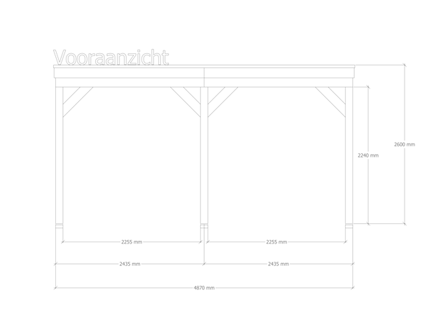 Douglas overkapping 302x492cm + wanden zwart verando, origin - afbeelding 3 van  6