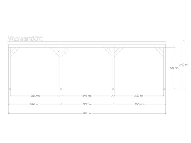 Douglas overkapping 302x864cm verando, pure - afbeelding 3 van  6