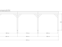 Douglas overkapping 302x864cm + wanden blank verando, pure - afbeelding 3 van  6