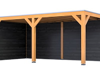 Douglas overkapping, 307 x 583 cm + wanden zwart, verando, living - afbeelding 1 van  2