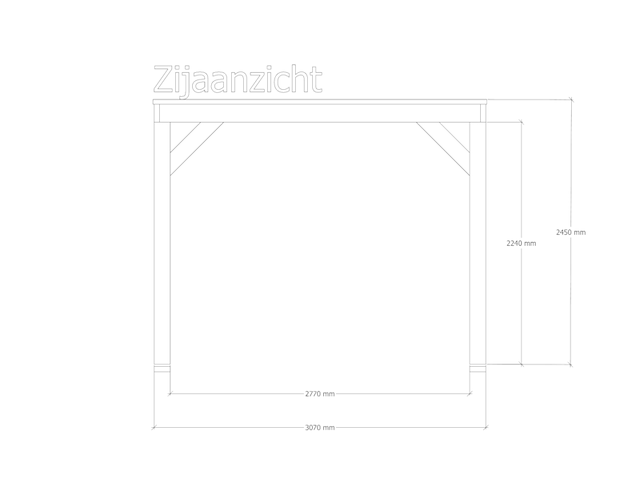 Douglas overkapping, 307 x 583 cm + wanden zwart, verando, living - afbeelding 4 van  6