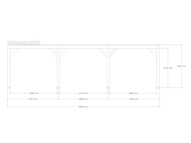 Douglas overkapping, 307 x 869 cm + wand blank, verando, living - afbeelding 3 van  6