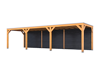 Douglas overkapping, 307 x 986 cm + wand zwart, verando, living - afbeelding 1 van  6
