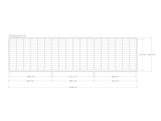 Douglas overkapping 307x1169cm verando, living - afbeelding 2 van  6