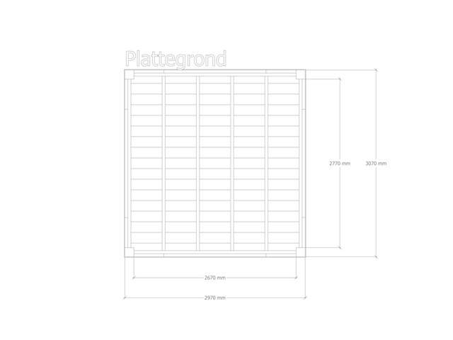 Douglas overkapping 307x297cm + wand blank verando, living - afbeelding 2 van  6