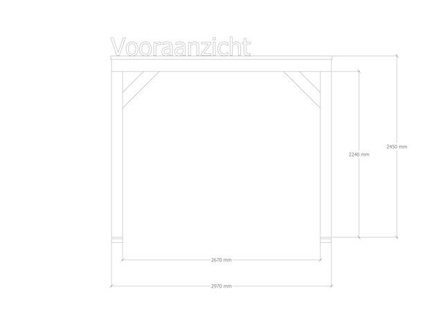 Douglas overkapping 307x297cm + wand blank verando, living - afbeelding 3 van  6