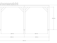 Douglas overkapping 307x497cm + wanden blank verando, living - afbeelding 3 van  6