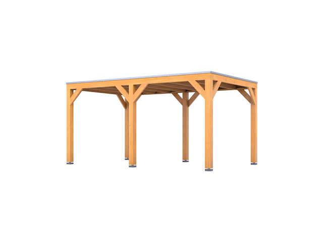 Douglas overkapping 307x497cm + wanden blank verando, living - afbeelding 1 van  6