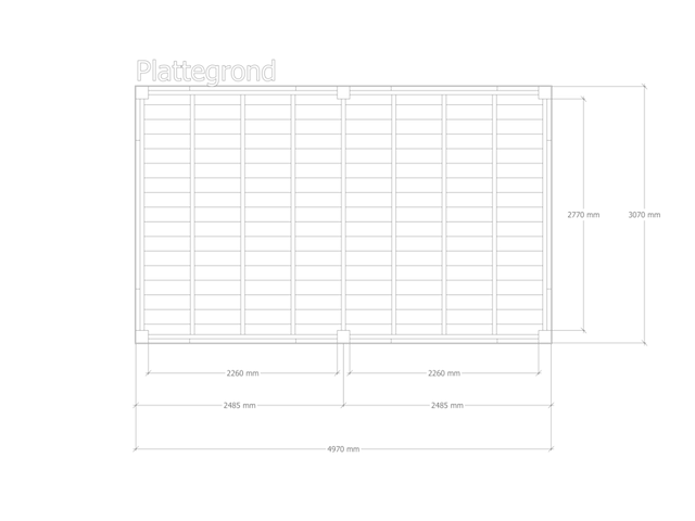 Douglas overkapping 307x497cm + wanden blank verando, living - afbeelding 2 van  6