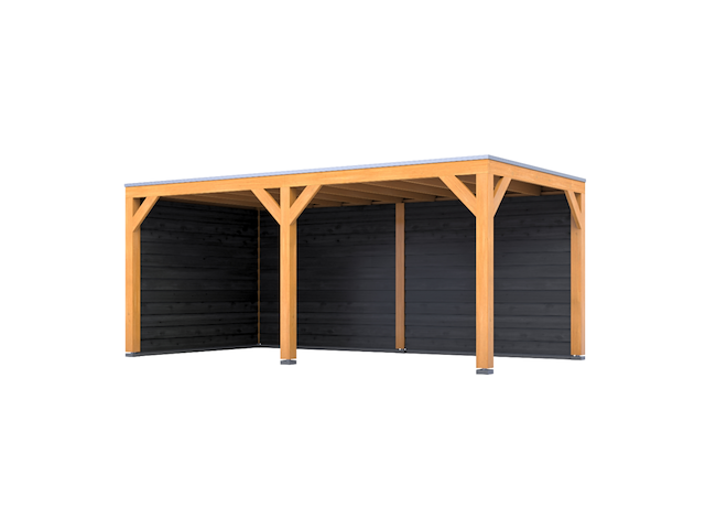 Douglas overkapping 307x583cm + wanden zwart verando, living - afbeelding 1 van  6