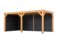 Douglas overkapping 307x583cm + wanden zwart verando, living - afbeelding 1 van  6