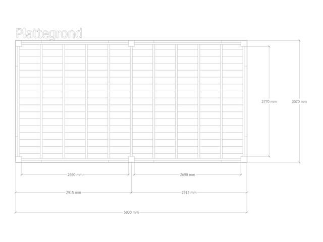 Douglas overkapping 307x583cm + wanden zwart verando, living - afbeelding 2 van  6