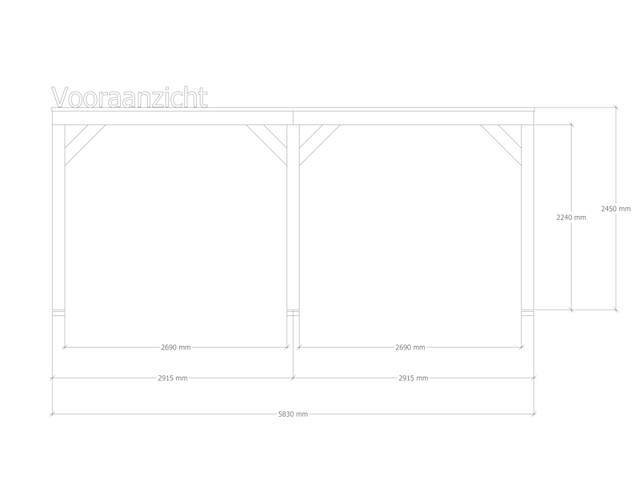 Douglas overkapping 307x583cm + wanden zwart verando, living - afbeelding 3 van  6