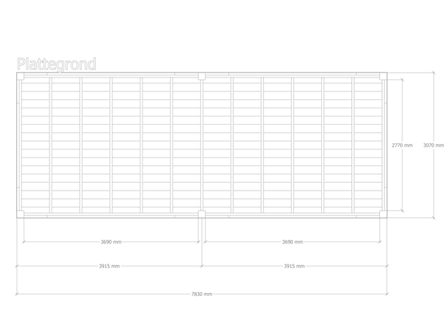 Douglas overkapping 307x783cm verando, living - afbeelding 2 van  6