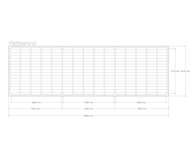 Douglas overkapping 307x986cm verando, living - afbeelding 2 van  6