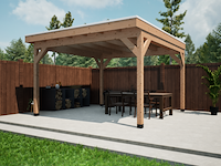 Douglas overkapping 400x400 cm met overstek verando - afbeelding 1 van  3