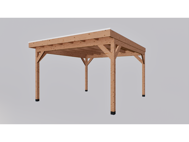 Douglas overkapping 400x400 cm met overstek verando - afbeelding 2 van  3