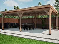 Douglas overkapping 400x700cm met overstek verando - afbeelding 1 van  7