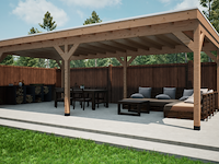 Douglas overkapping 400x800cm met overstek verando - afbeelding 1 van  5