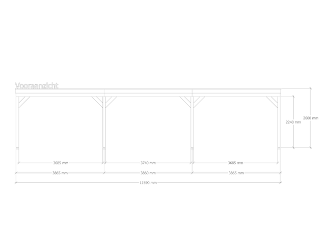 Douglas overkapping, 402 x 1164 cm verando, origin - afbeelding 3 van  6