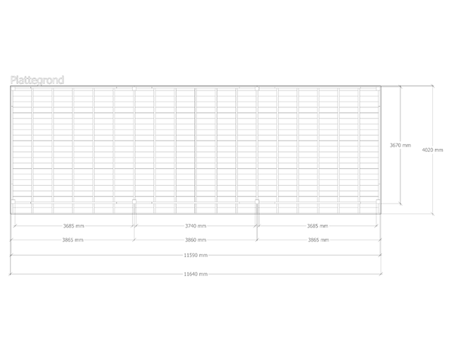 Douglas overkapping 402 x 1164 cm, verando, pure - afbeelding 2 van  6