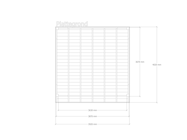 Douglas overkapping 402 x 392 cm, verando, pure - afbeelding 2 van  6