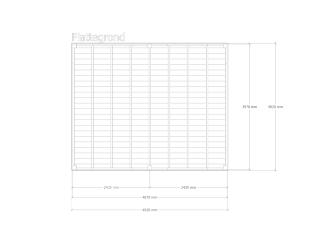 Douglas overkapping 402 x 492 cm, verando, orgin - afbeelding 2 van  6