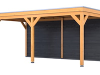 Douglas overkapping, 402 x 492 cm + wanden zwart, verando, orgin - afbeelding 1 van  2