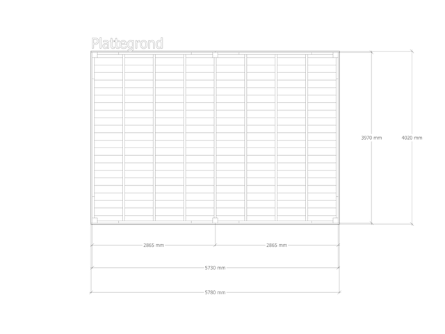 Douglas overkapping 402 x 578 cm, verando, orgin - afbeelding 2 van  6