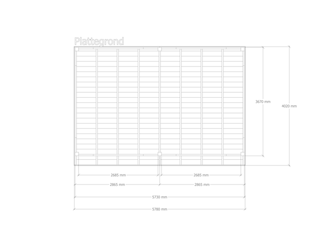 Douglas overkapping 402 x 578 cm, verando, pure - afbeelding 2 van  6