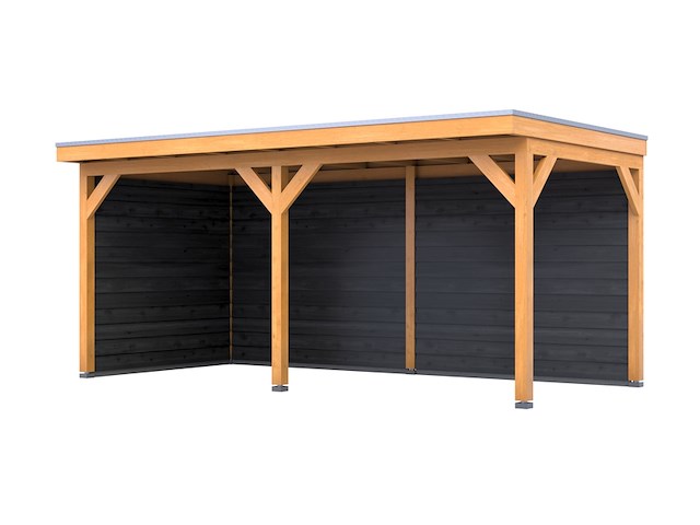 Douglas overkapping, 402 x 578 cm + wanden zwart, verando, pure - afbeelding 1 van  2