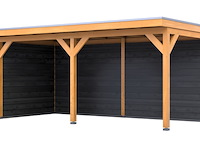 Douglas overkapping, 402 x 578 cm + wanden zwart, verando, pure - afbeelding 1 van  2