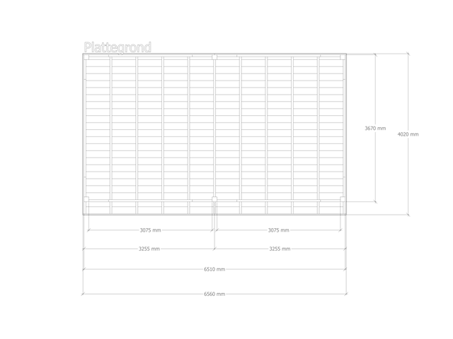 Douglas overkapping 402 x 656 cm, verando, pure - afbeelding 2 van  6