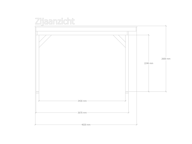 Douglas overkapping 402 x 656 cm, verando, pure - afbeelding 4 van  6