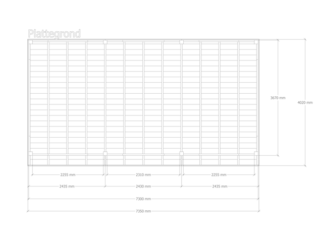 Douglas overkapping 402 x 735 cm, verando, pure - afbeelding 2 van  6