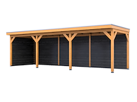 Douglas overkapping, 402 x 735 cm + wanden zwart, verando, pure - afbeelding 1 van  6