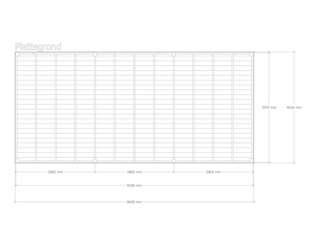 Douglas overkapping 402 x 864 cm, verando, orgin - afbeelding 2 van  6