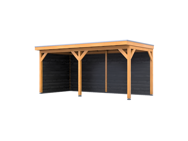 Douglas overkapping 402x578cm + wanden zwart verando, pure - afbeelding 1 van  6