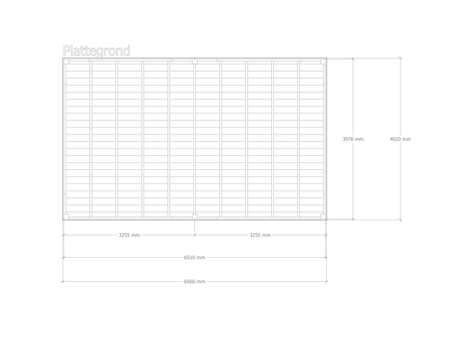Douglas overkapping 402x656cm + wand blank verando, origin - afbeelding 2 van  6
