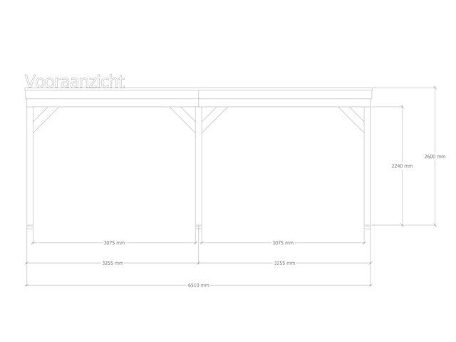 Douglas overkapping 402x656cm + wand blank verando, origin - afbeelding 3 van  6