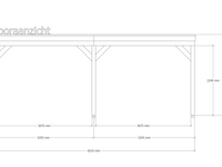 Douglas overkapping 402x656cm + wand blank verando, origin - afbeelding 3 van  6