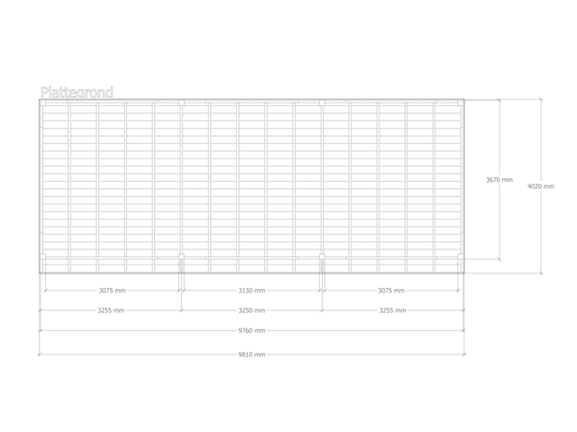 Douglas overkapping 402x981cm + wanden blank verando, pure - afbeelding 2 van  6