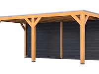 Douglas overkapping, 407 x 583 cm + wand zwart, verando, living - afbeelding 1 van  2