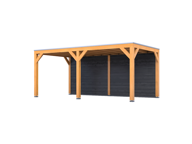 Douglas overkapping, 407 x 583 cm + wand zwart, verando, living - afbeelding 1 van  6