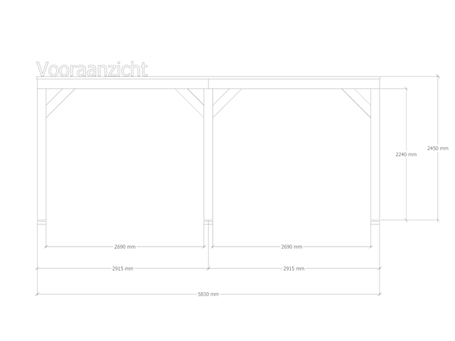 Douglas overkapping, 407 x 583 cm + wand zwart, verando, living - afbeelding 3 van  6