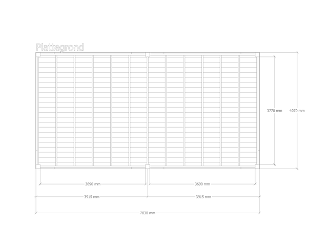 Douglas overkapping, 407 x 783 cm + wand blank, verando, living - afbeelding 2 van  6